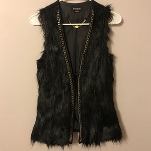 Bebe Black Fur Vest